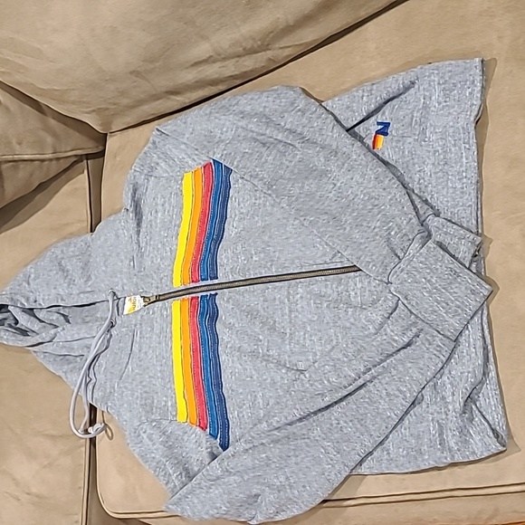EUC Aviator Nation Stripe Sweatshuit Grey - Picture 2 of 5
